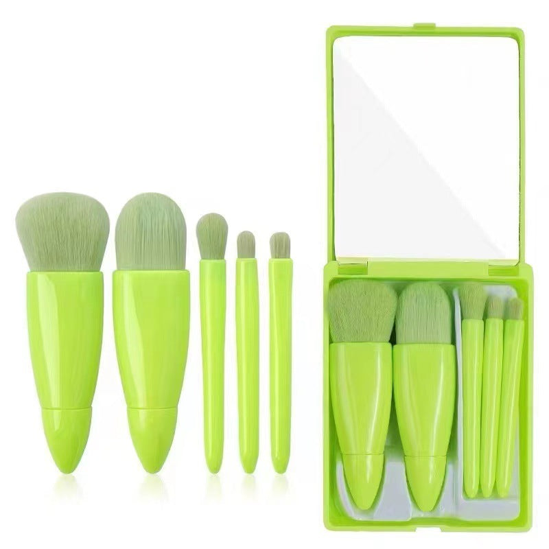 Travel Makeup Brush Set 5 Pieces Portable Cosmetic Brushes Kit
