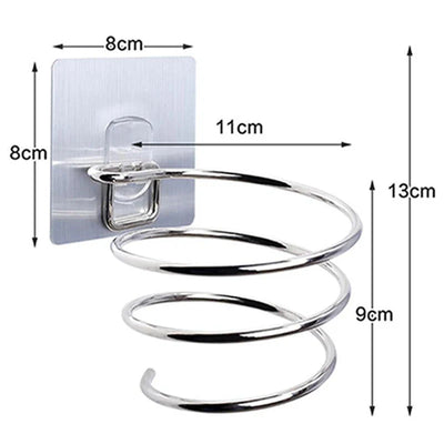 Spiral Wall Mounted Hair Dryer Holder Storage Organizer Rack