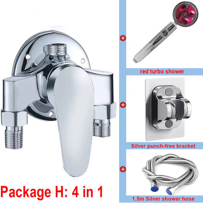 G1/2 Bathtub Shower Faucet Hot Cold Water Mixing Valve Set