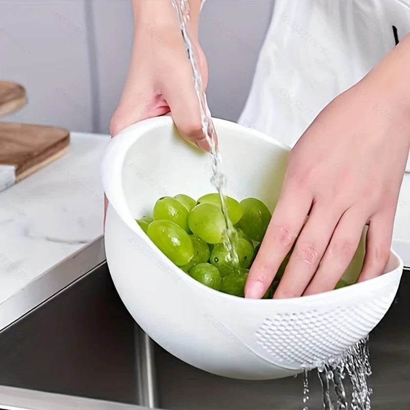Multi-Use Rice Basket For Draining Sifting And Storing Rice