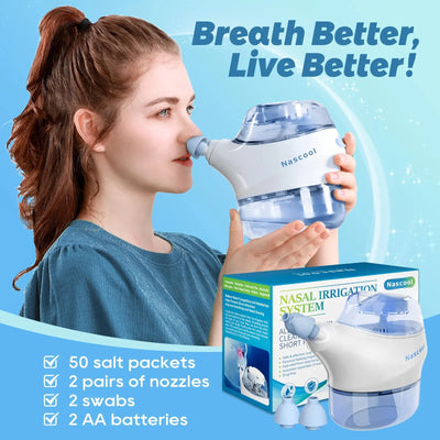 Electric Nasal Irrigation System With 50 SaltPods For Nose Care