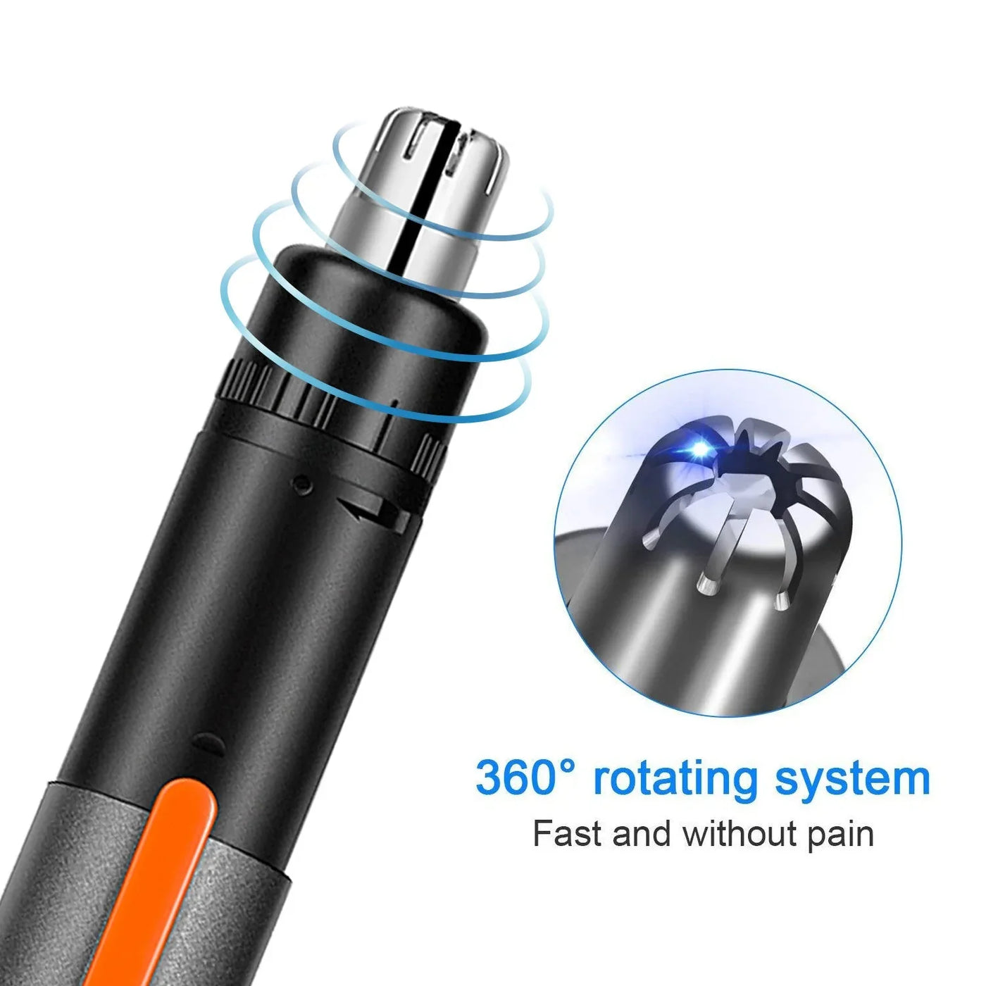 Nose And Ear Hair Trimmer Portable USB Charging Rotating Groomer