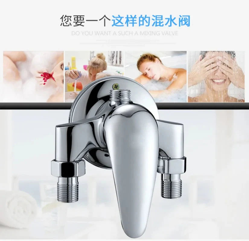 G1/2 Bathtub Shower Faucet Hot Cold Water Mixing Valve Set