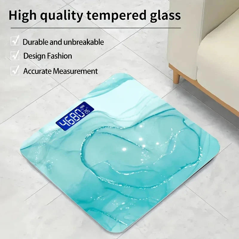 Digital Bathroom Scale Green Modern Weight Measurement Sensor