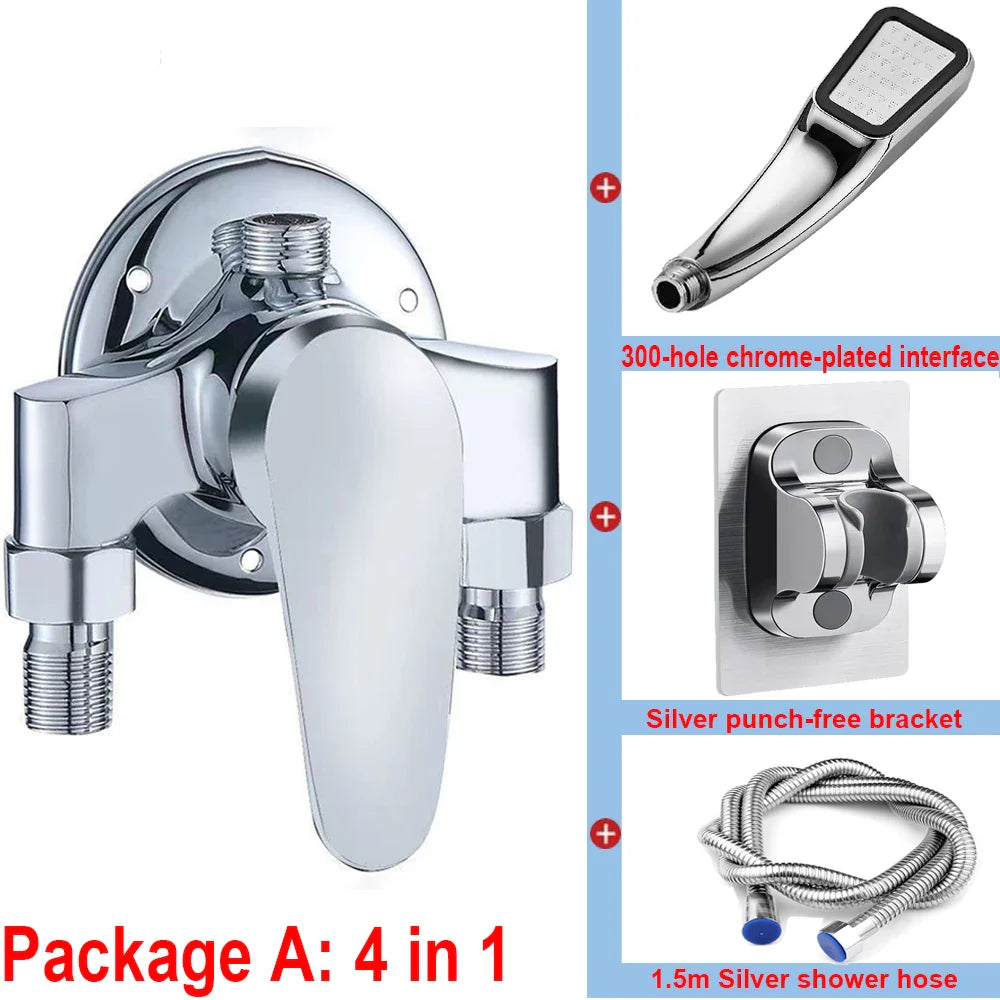 G1/2 Bathtub Shower Faucet Hot Cold Water Mixing Valve Set