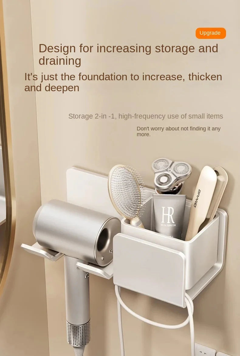 Hair Dryer Holder Wall Mount Stand For Bathroom Accessories
