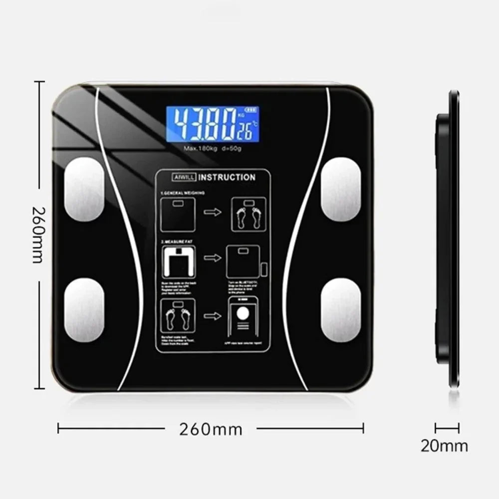 Intelligent Wireless LED Digital Body Fat Scale With Analyzer