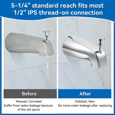 Bathroom Tub Spout 5 1/4 Inch Reach Wall Mount With Shower