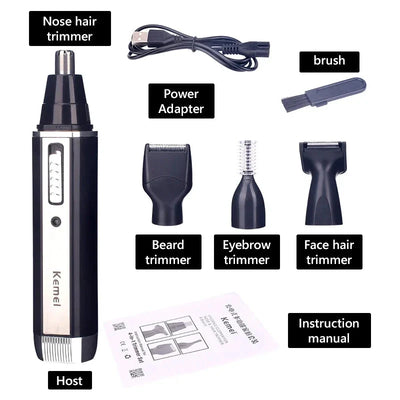 4 In 1 Rechargeable Electric Nose Ear Hair Trimmer For Men Women