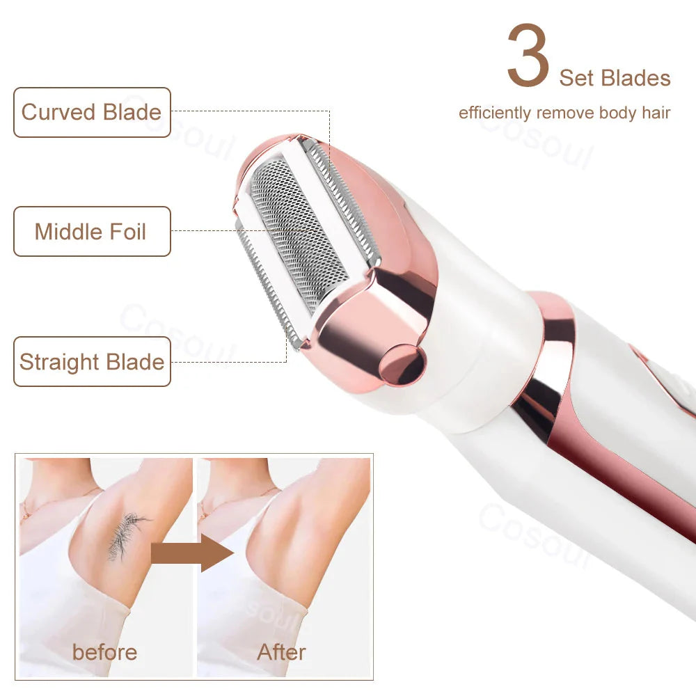 Women's Electric Shaver Body Hair Trimmer For Bikini Armpit Face