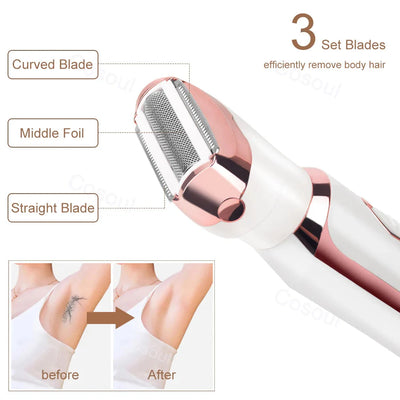 Women's Electric Shaver Body Hair Trimmer For Bikini Armpit Face