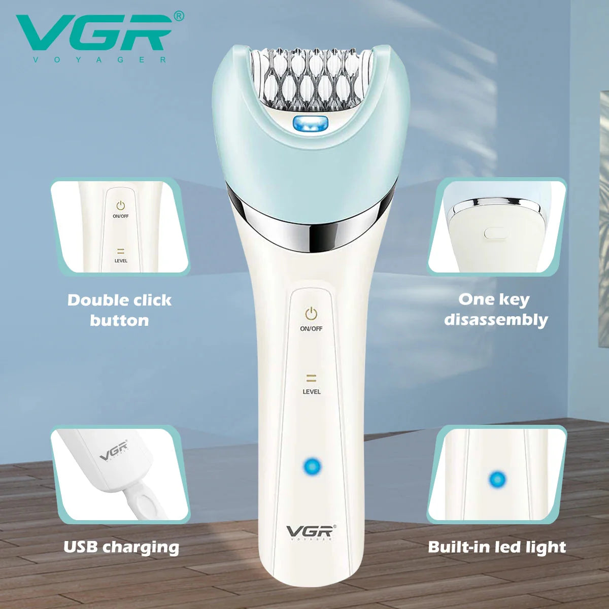 Women Electric Shaver Epilator For Legs Body Wet Dry Bikini Trimmer