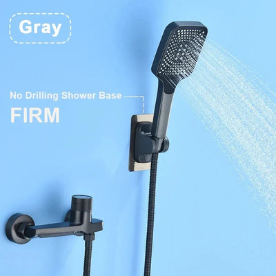 Gray Waterfall Bathtub Faucet With Brass Hand Shower Set