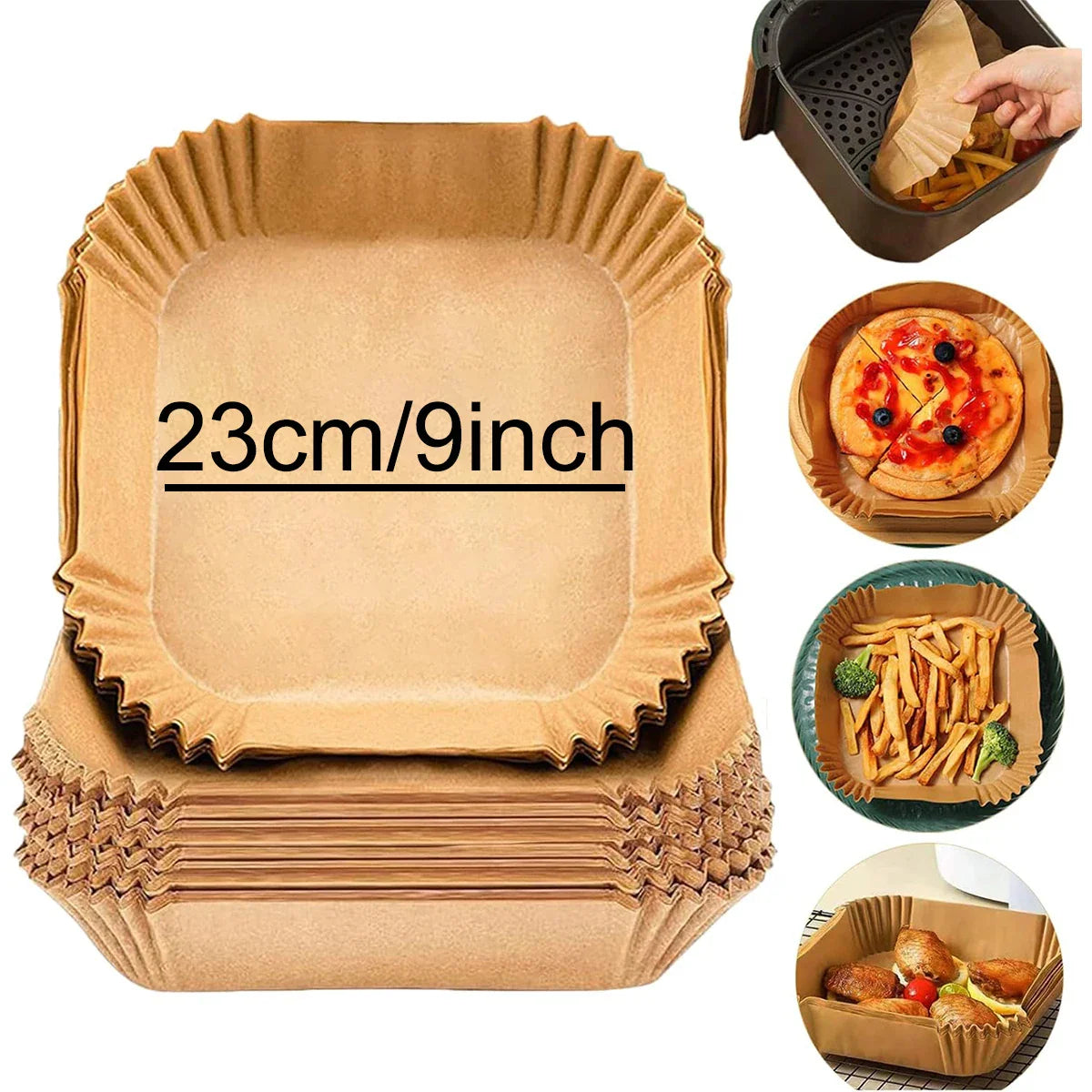 EcoCrisp Non Stick Air Fryer Liners For Easy Cooking Cleanup