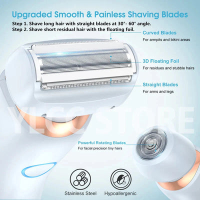 Women's Electric Shaver Bikini Trimmer For Face Underarms Legs Body