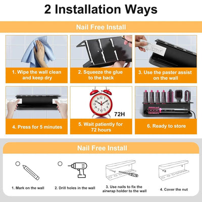Wall Mounted Hair Dryer Holder Stand For Dyson Airwrap Dryer