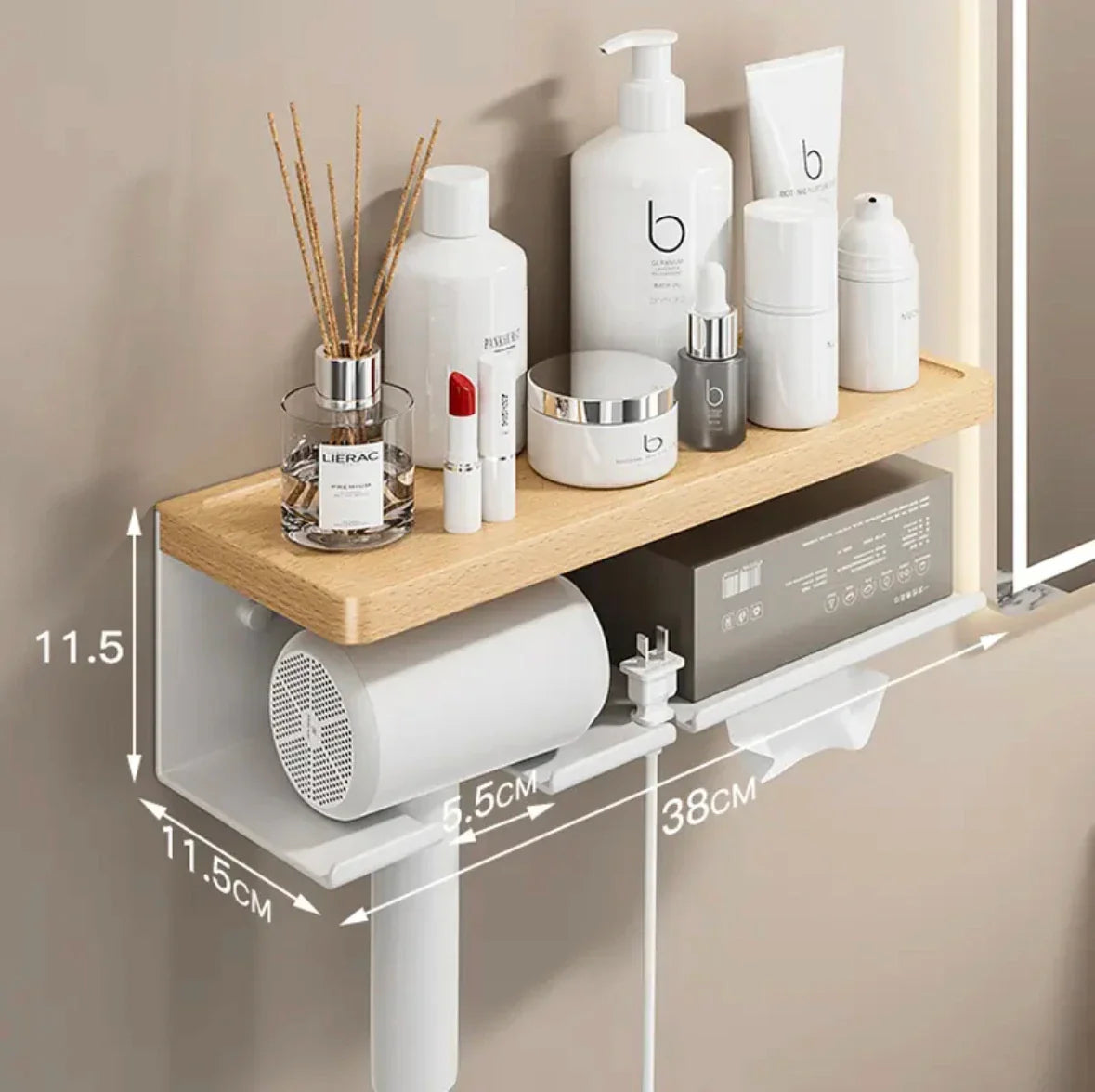 Hair Dryer Holder Bathroom Styling Organizer Blower Storage Rack
