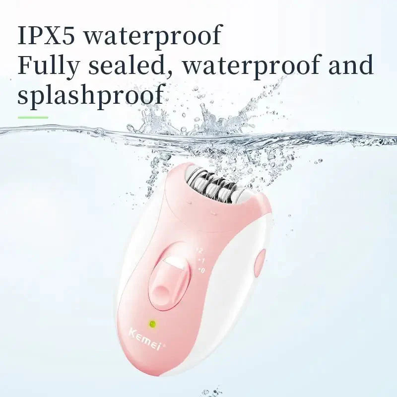Kemei Rechargeable Women Electric Epilator For Facial And Body Hair Removal
