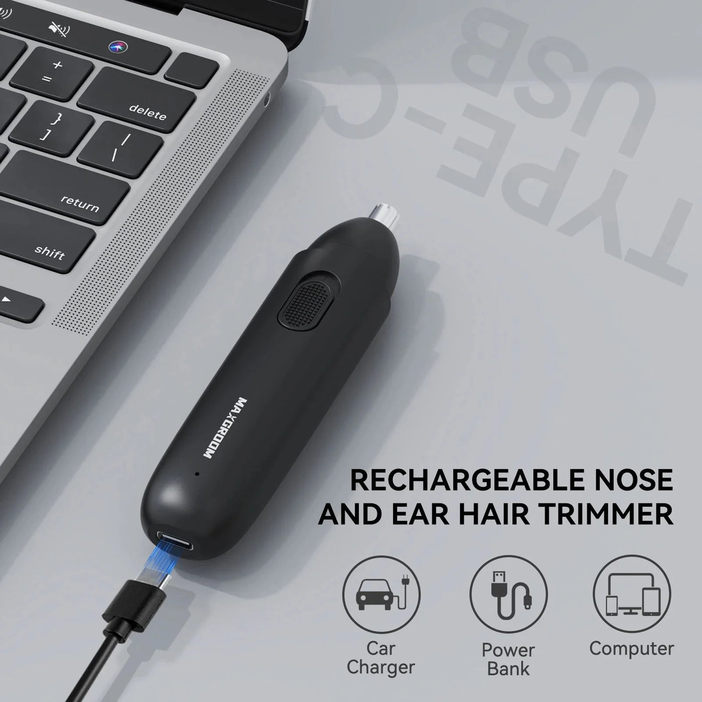 Nose Hair Trimmer For Men Rechargeable 360 Rotating Dual-Blade Shaver
