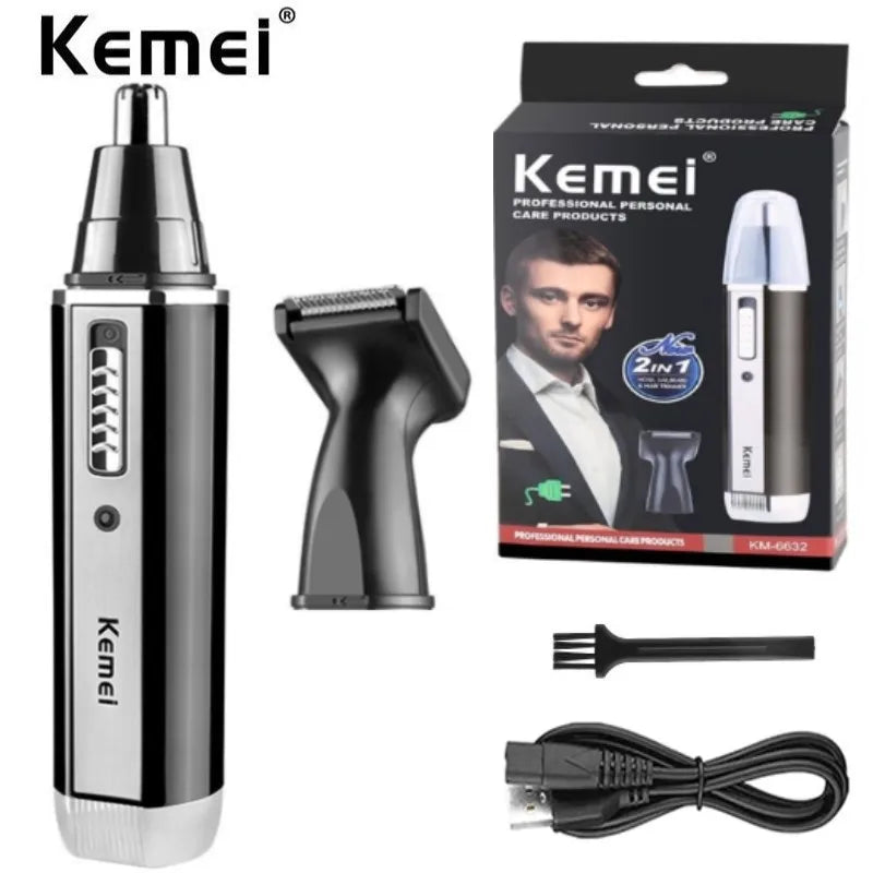 Men's Nose And Ear Trimmer Electric Rechargeable Beard Grooming Tool