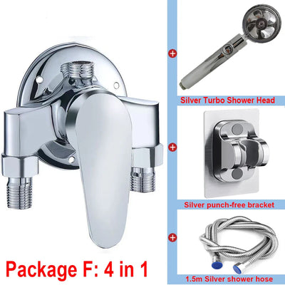 G1/2 Bathtub Shower Faucet Hot Cold Water Mixing Valve Set