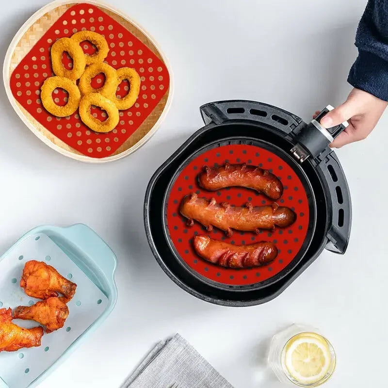 Reusable Silicone Air Fryer Liners Nonstick Heat Resistant Mats