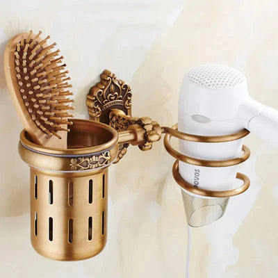 Hair Dryer Holder Aluminum Bathroom Shelf Vintage Style