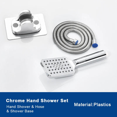 Gray Waterfall Bathtub Faucet Brass Chrome Wall Mount With Hand Shower