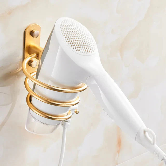 Perforated Space Aluminum Hair Dryer Holder Wall Mounted For Bathroom