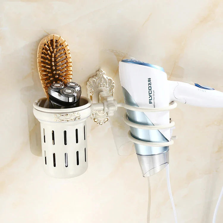 Hair Dryer Holder Aluminum Bathroom Shelf Vintage Style