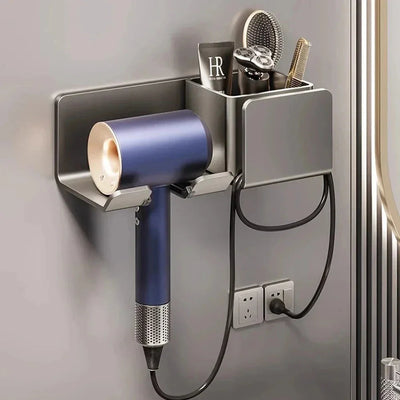 Hair Dryer Holder Wall Mount Metal Stand Cradle For Straightener