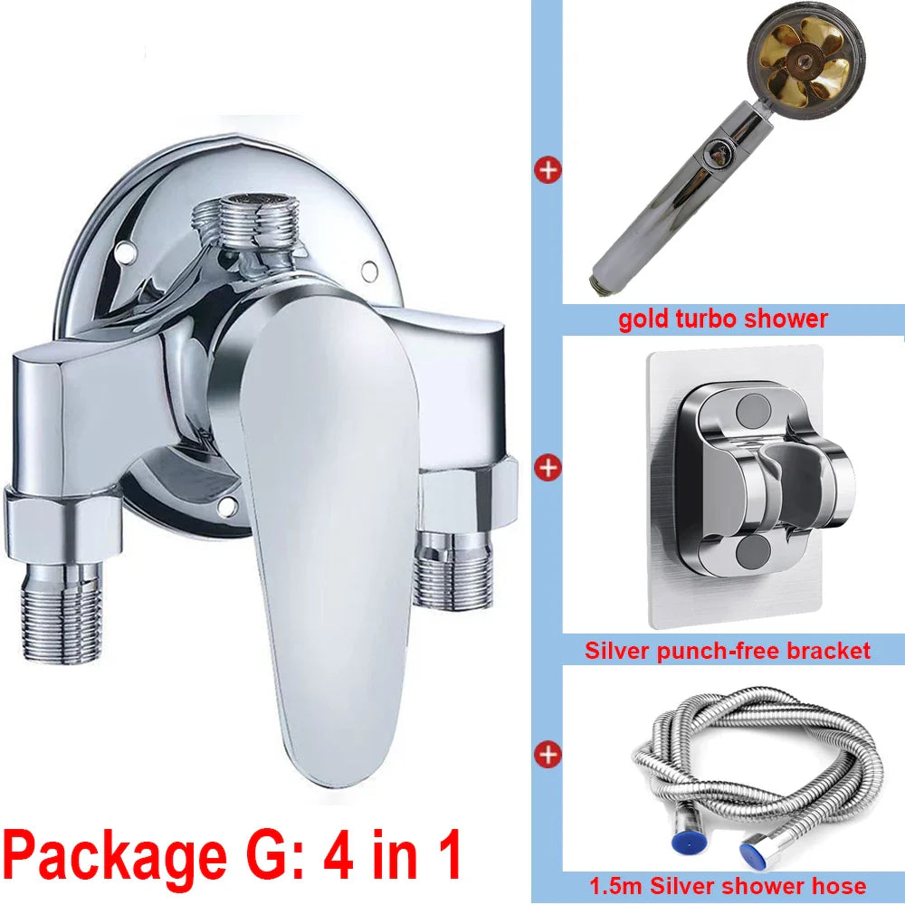 G1/2 Bathtub Shower Faucet Hot Cold Water Mixing Valve Set