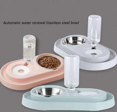 Stainless Steel Pet Bowl With Automatic Water Dispenser For Pets