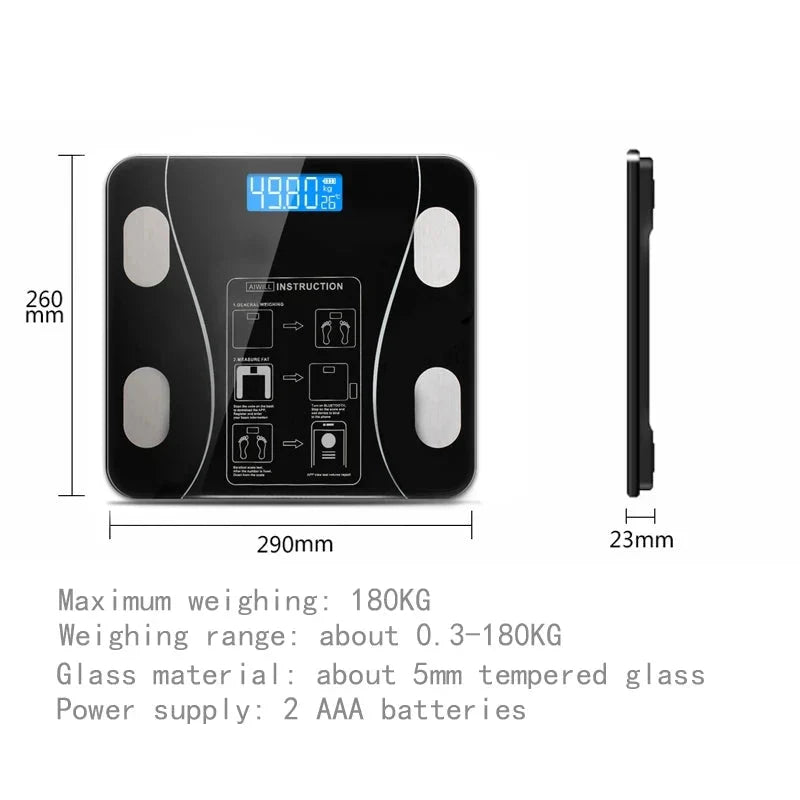 Body Fat Scale Wireless Digital Bathroom Weight Composition Monitor