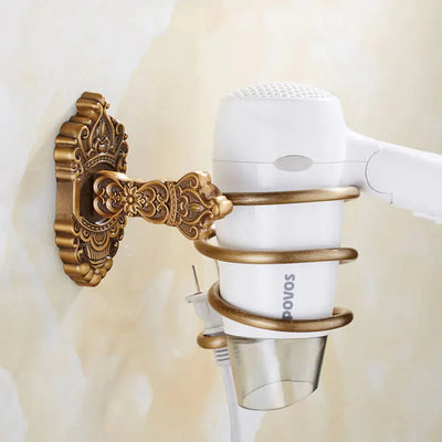 Hair Dryer Holder Aluminum Bathroom Shelf Vintage Style