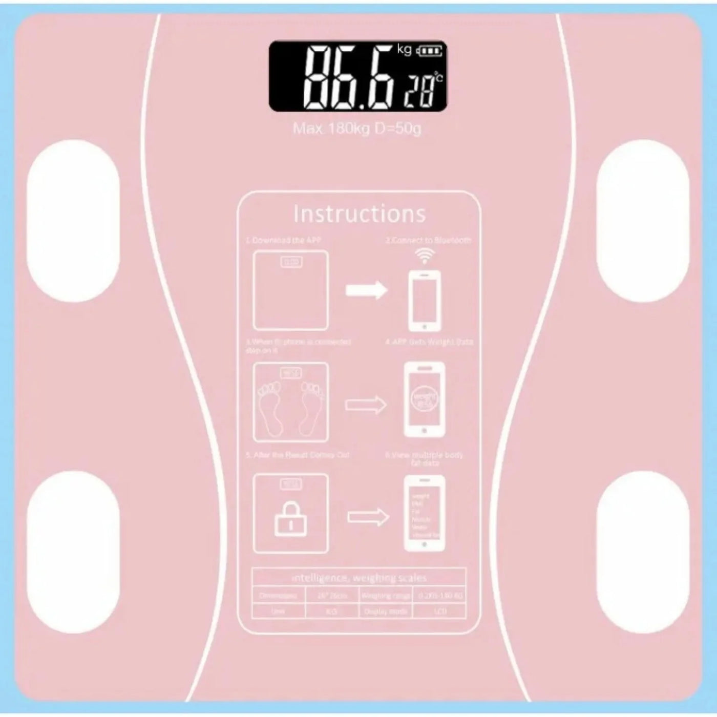 Digital Bathroom Weighing Scale With BMI Body Fat Muscle Analysis