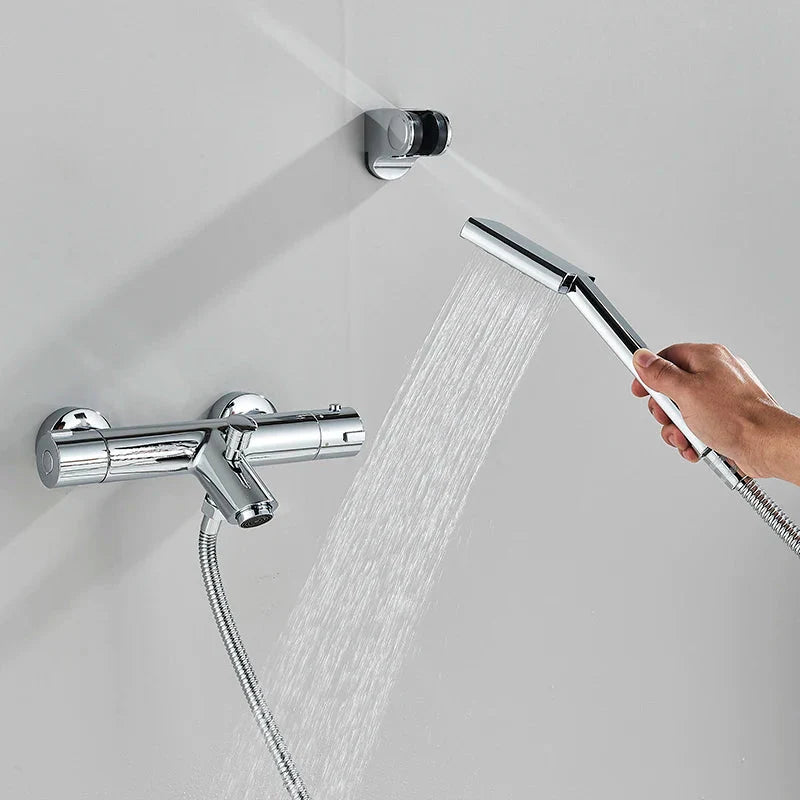 Bathtub Faucet Shower Set Wall Mount With Hand Shower Two Functions