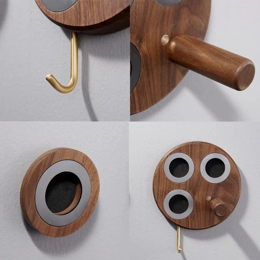 Wall Mounted Hair Dryer Storage Rack Copper Wood Organizer For Dyson