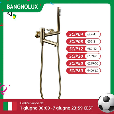 Gold Black Brass Bathtub Faucet Shower Set With Hot Cold Control