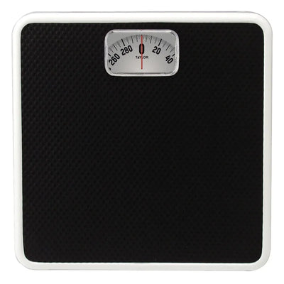 Analog Dial Bathroom Scale Black 300 Lb Capacity Easy Read