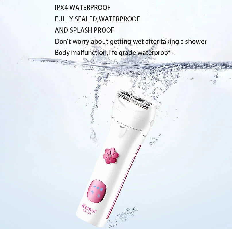 Kemei Women Electric Shaver For Legs Body Bikini Face Trimmer
