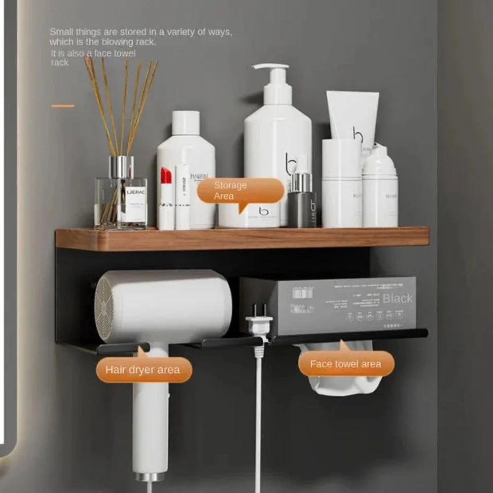 Hair Dryer Holder Bathroom Styling Organizer Blower Storage Rack