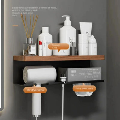 Hair Dryer Holder Bathroom Styling Organizer Blower Storage Rack