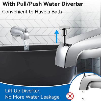 Bathroom Tub Spout 5 1/4 Inch Reach Wall Mount With Shower