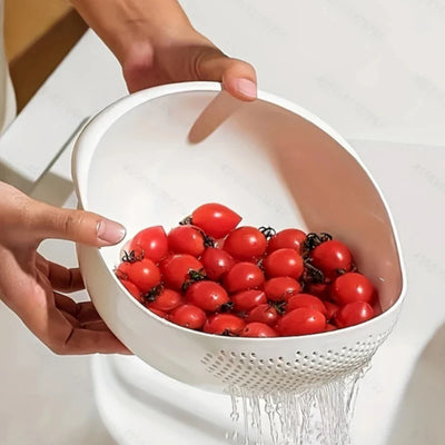 Multi-Use Rice Basket For Draining Sifting And Storing Rice