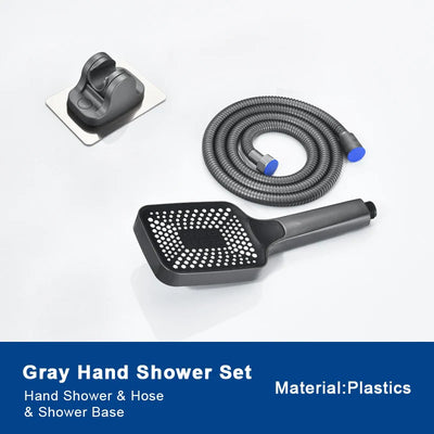 Gray Waterfall Bathtub Faucet Brass Chrome Wall Mount With Hand Shower