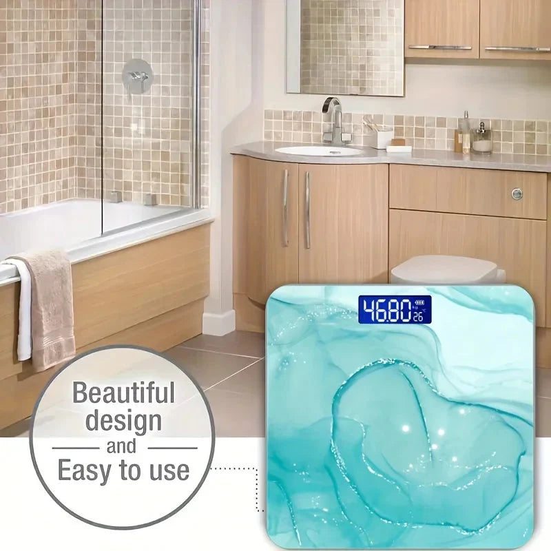 Digital Bathroom Scale Green Modern Weight Measurement Sensor