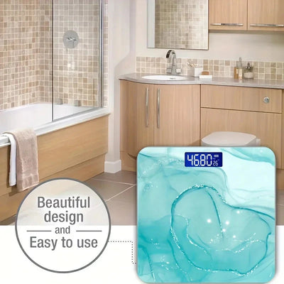 Digital Bathroom Scale Green Modern Weight Measurement Sensor