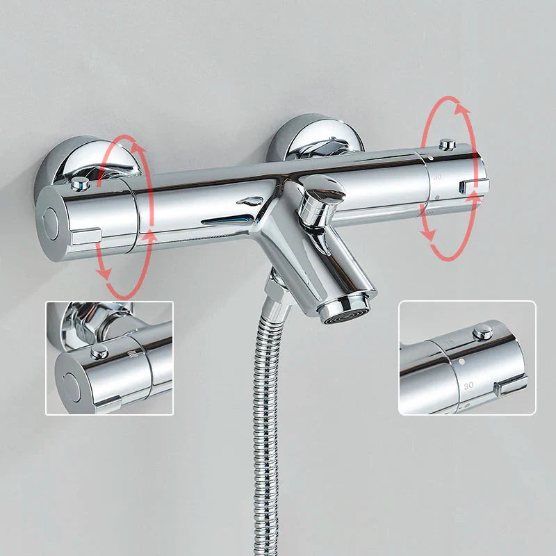 Bathtub Faucet Shower Set Wall Mount With Hand Shower Two Functions