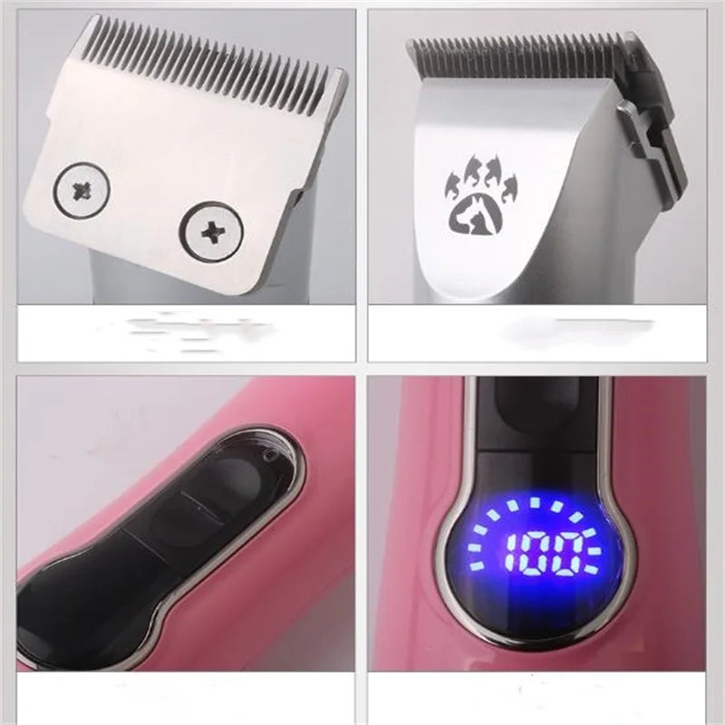 Cordless Dog Grooming Clipper Rechargeable Quiet Pet Trimmer